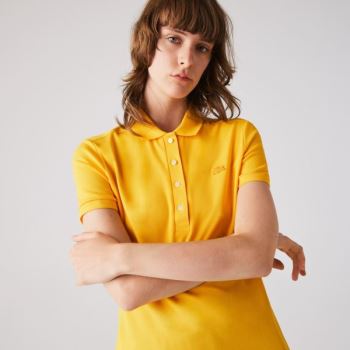 Lacoste Stretch Cotton Piqué Polo Shirt - Šortky Dámské Žluté | CZ-nRrmdk